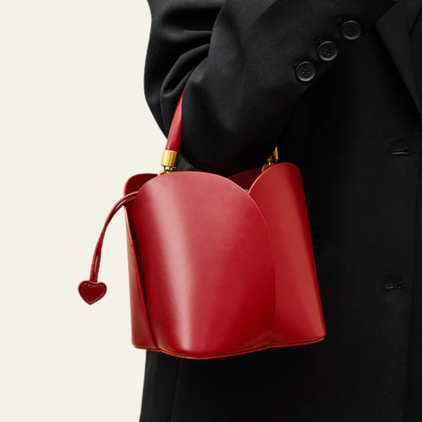 The Marlowe Ruched-Handle Bucket Bag