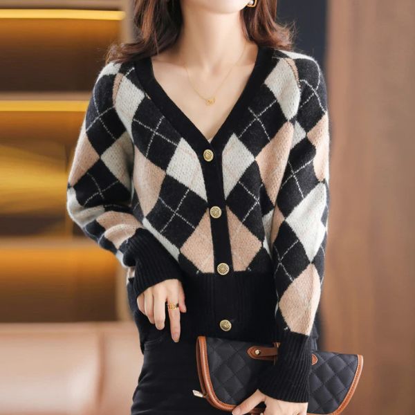 The Ardinne Argyle Knit Cardigan