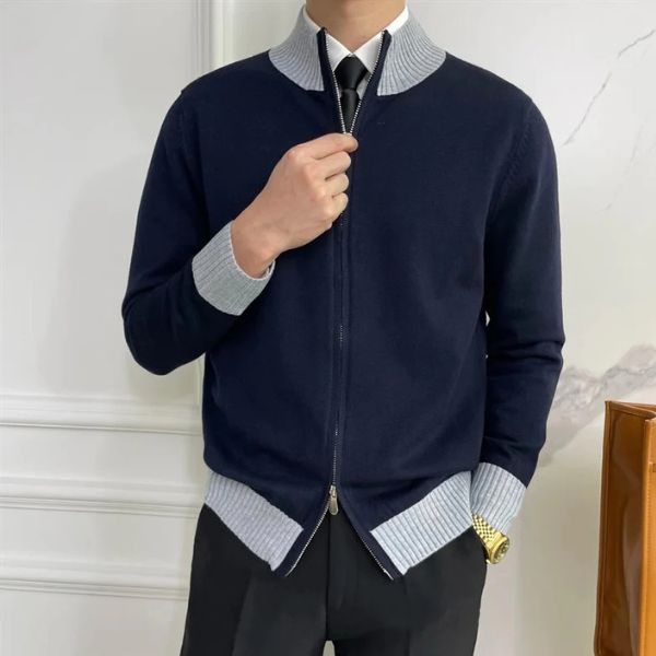 The Corvan Zip-Collar Knit Sweater