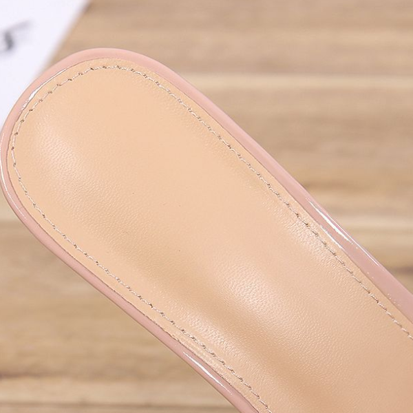 The Livia Clear Strap Metal Stiletto Heels