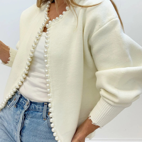 The Amara Pearl-Trim Cardigan
