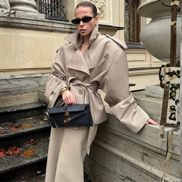 The Renée Oversized Belted Short Trench Coat