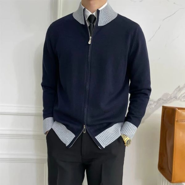 The Corvan Zip-Collar Knit Sweater