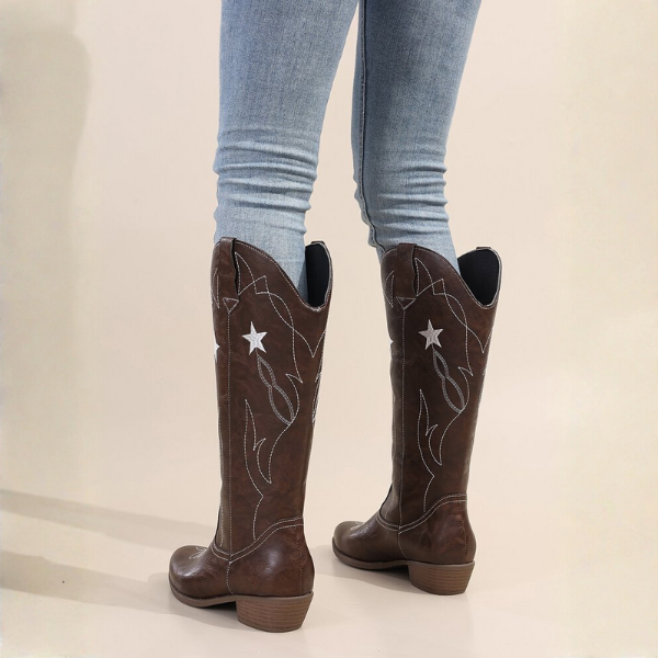 The Odessa Embroidered Knee Boots