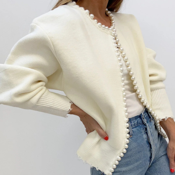 The Amara Pearl-Trim Cardigan
