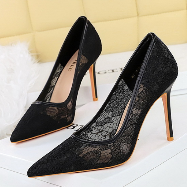 The Sienne Lace Pointed-Toe Stiletto Heels