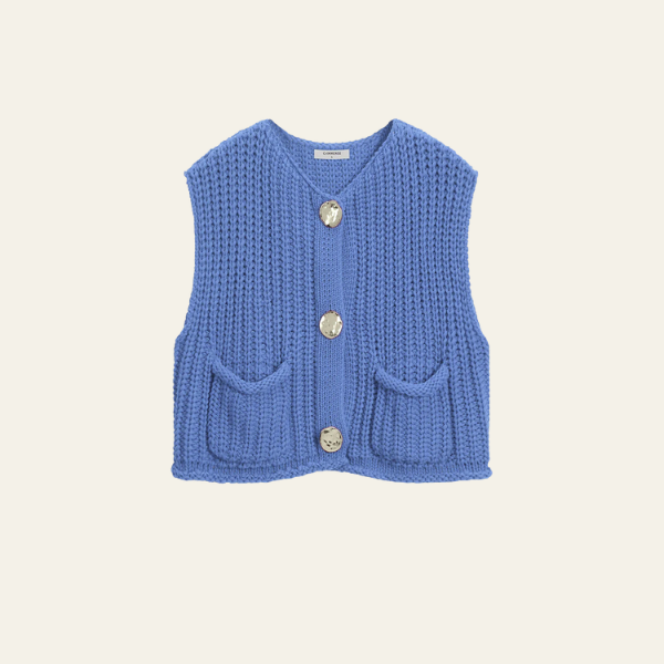 The Amelie Chunky Knit Button Vest