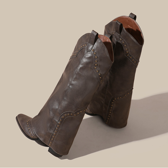 The Taura Studded Square-Toe Boots