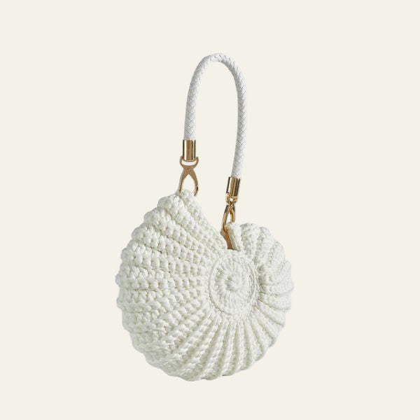 The Capri Conch-Shaped Woven Handbag
