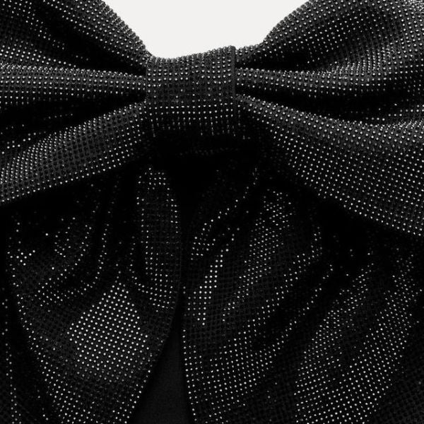 The Noelle Sparkle Bow Crop Top