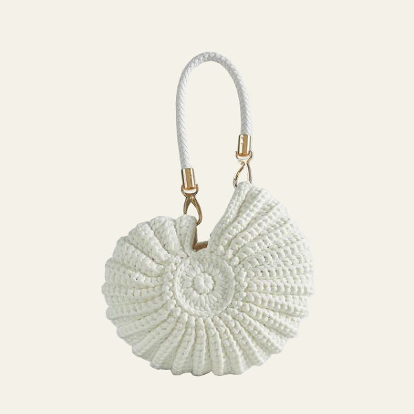 The Capri Conch-Shaped Woven Handbag