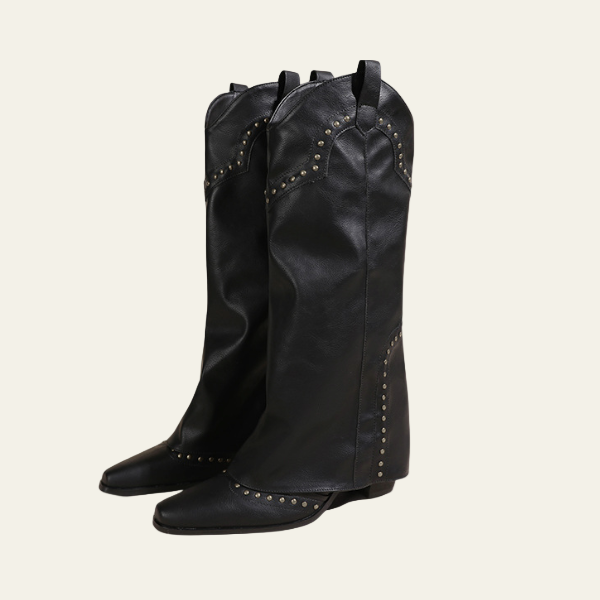The Taura Studded Square-Toe Boots