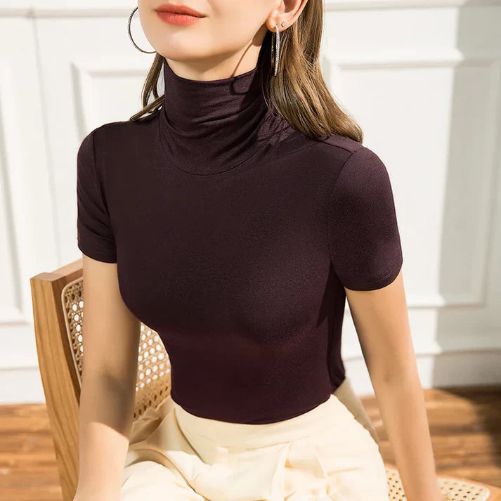 The Kyoto Soft-Stretch Mock Neck Tee