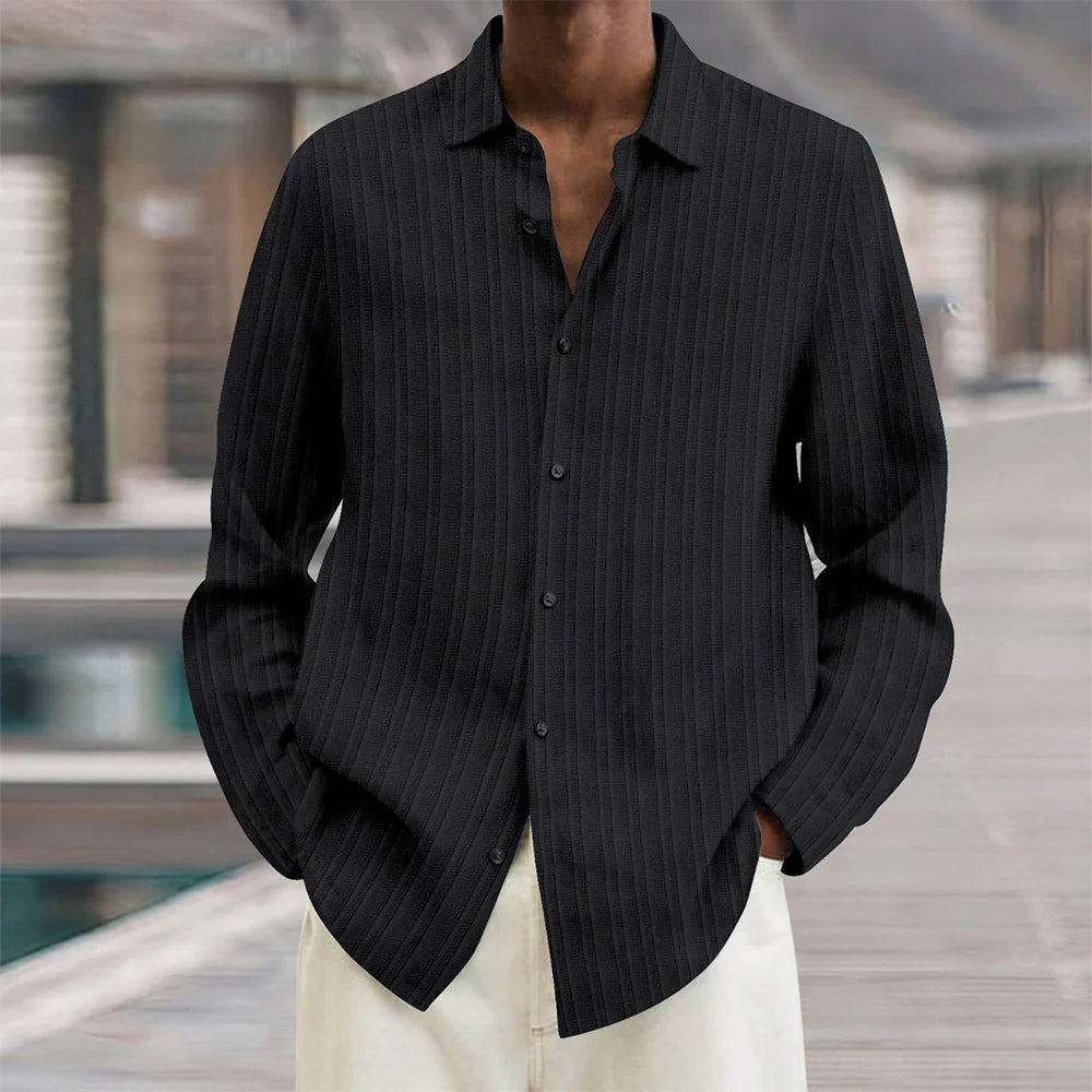 The Riviera Ribbed Button-Up Shirt