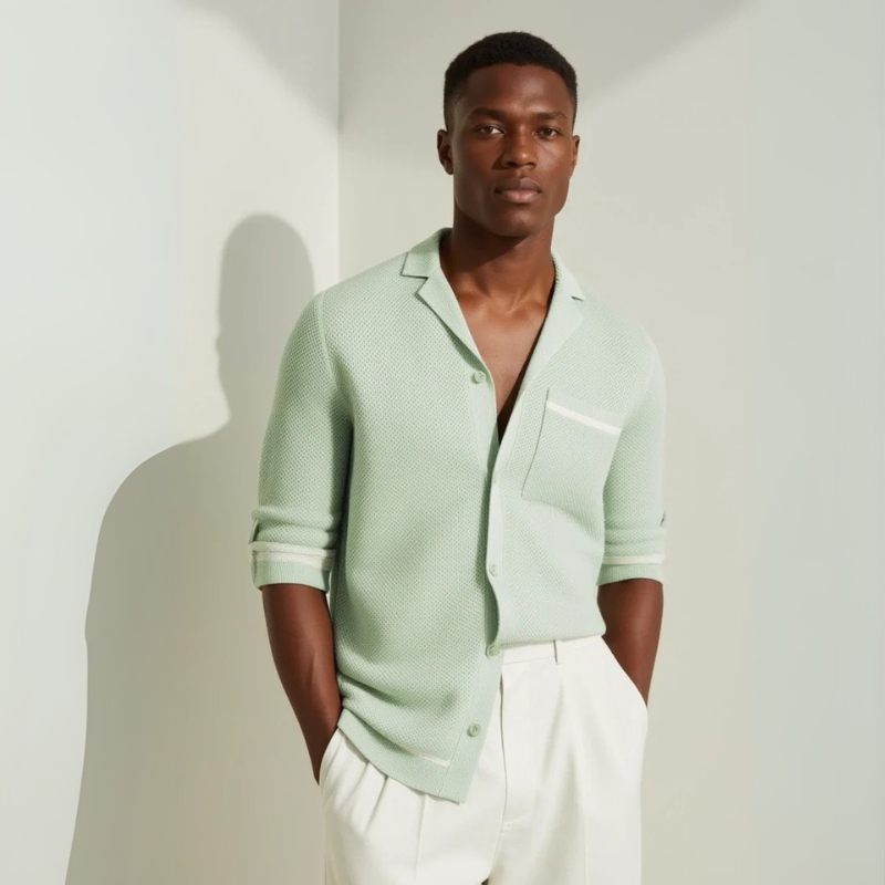 The Minori Green Knit Cardigan