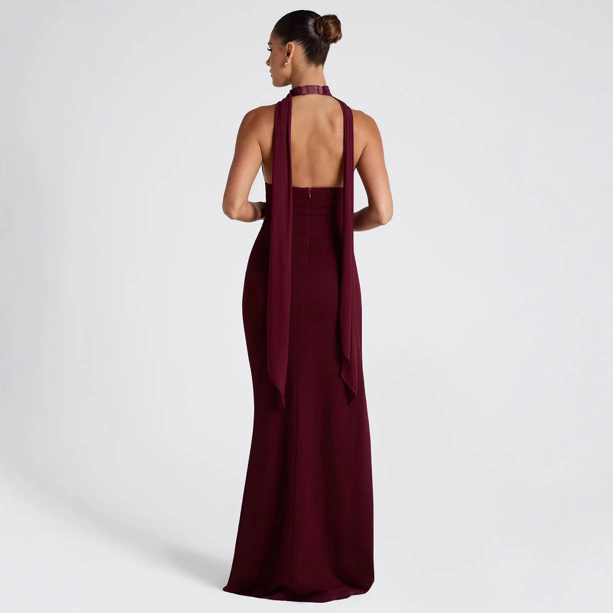 The Portofino Halter Drape Maxi Dress