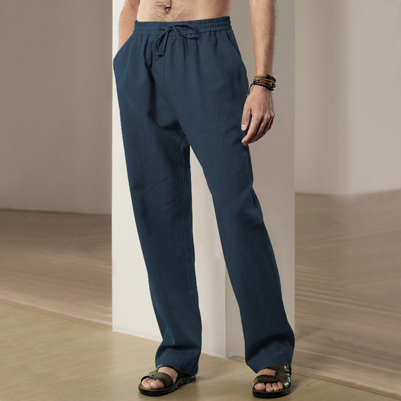 The Riviera Drawstring Linen-Blend Trousers
