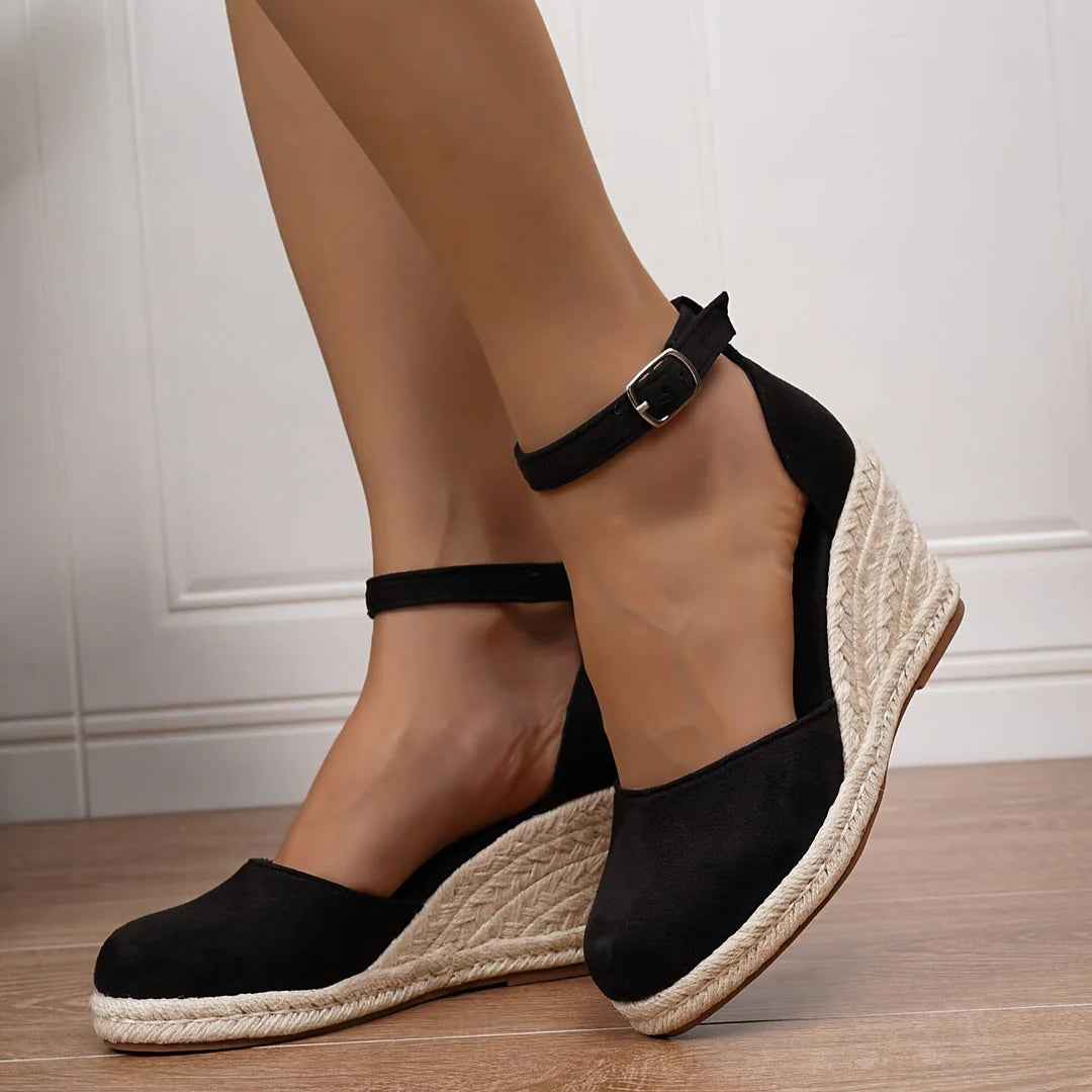 The Ibiza Ankle-Strap Espadrille Wedges