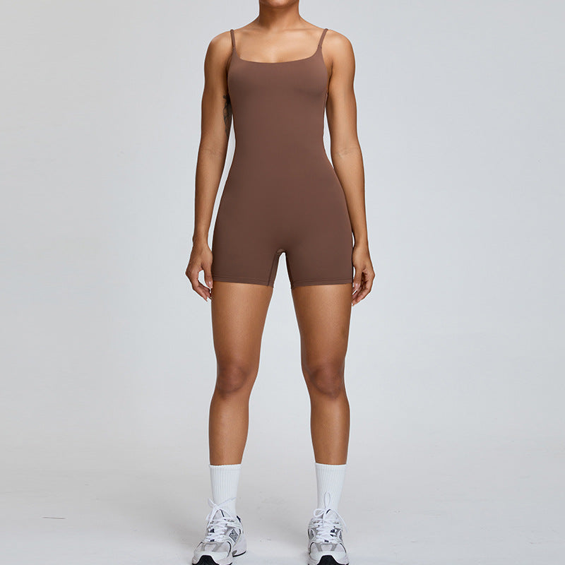 The Sculpt Scoop-Neck Active Romper
