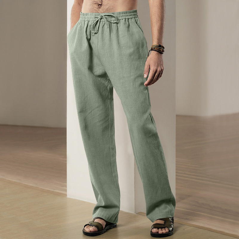 The Riviera Drawstring Linen-Blend Trousers
