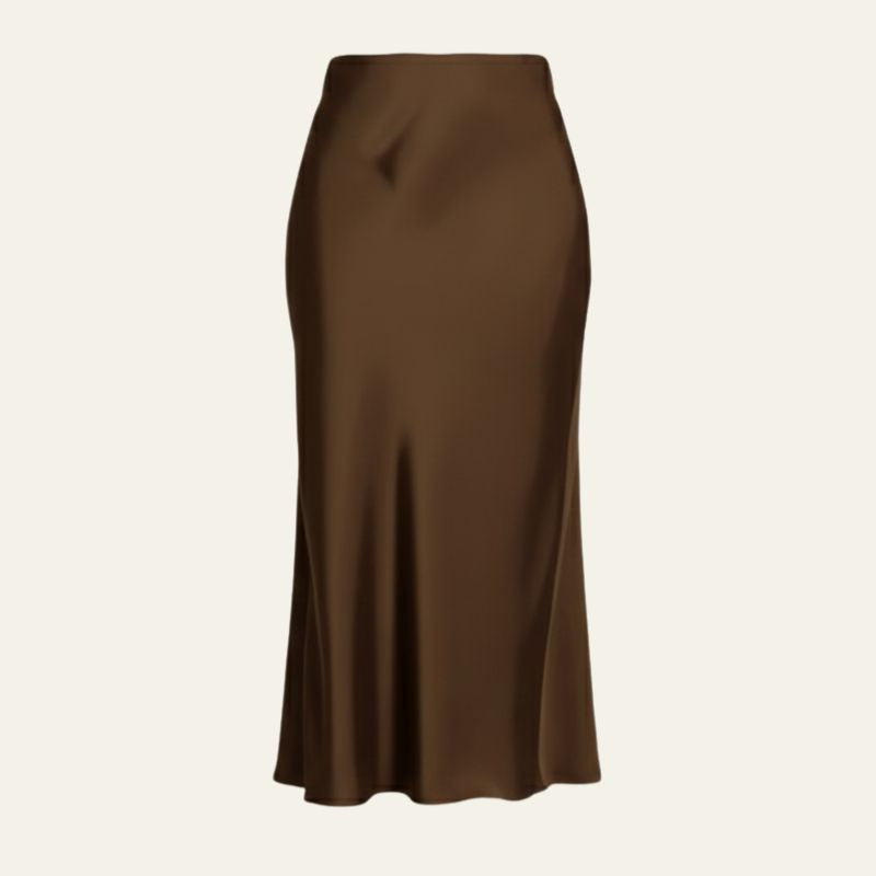The Riviera Satin-Finish Midi Skirt