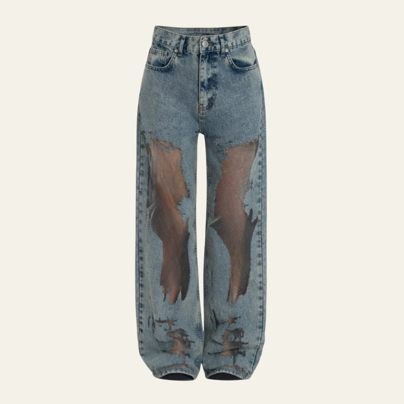The Milan Mesh-Panel High-Waist Jeans