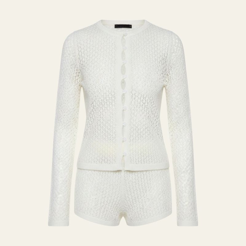 The Capri Button-Front Crochet Short Set