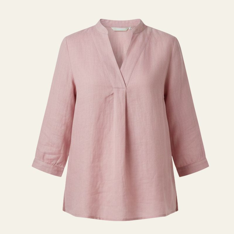 The Santorini Split-Neck Eco-Linen Shirt