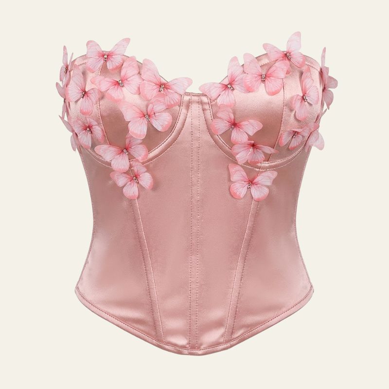 The Sorrento Floral-Appliqué Corset Top