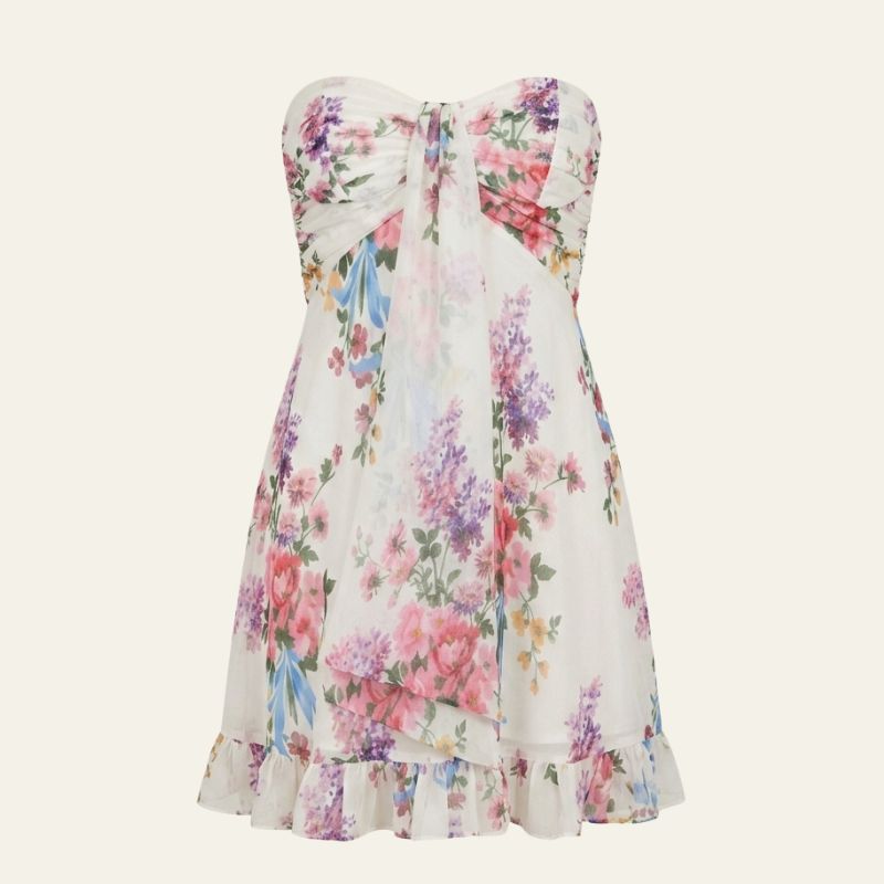 The Sorrento Floral Strapless Mini Dress