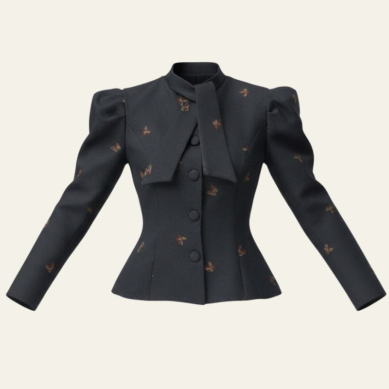 The Vienna Puff-Shoulder Tailored Jacket