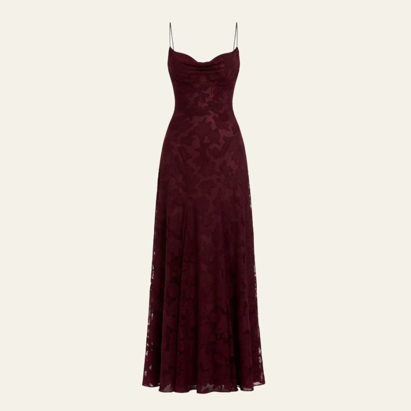 The Helia Lace-Pattern Maxi Dress