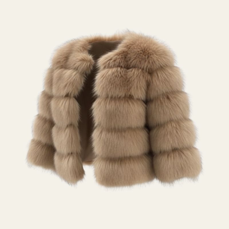 The Vienna Plush-Fur Cropped Jacket