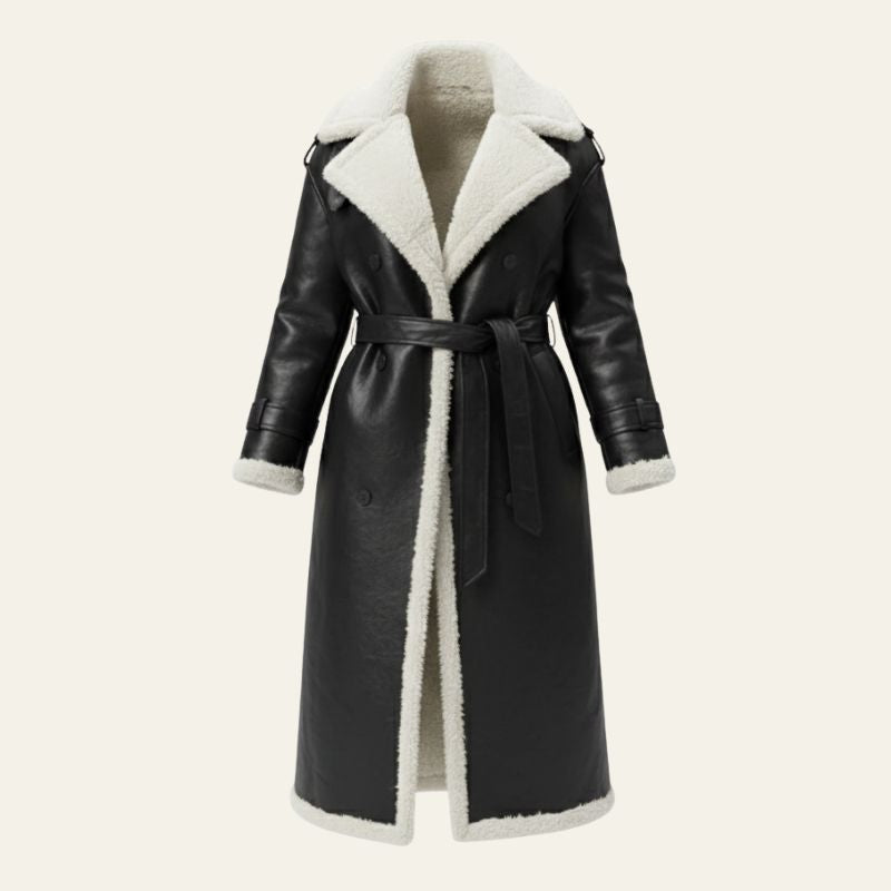 The Oslo Shearling-Lined Belted Long Coat
