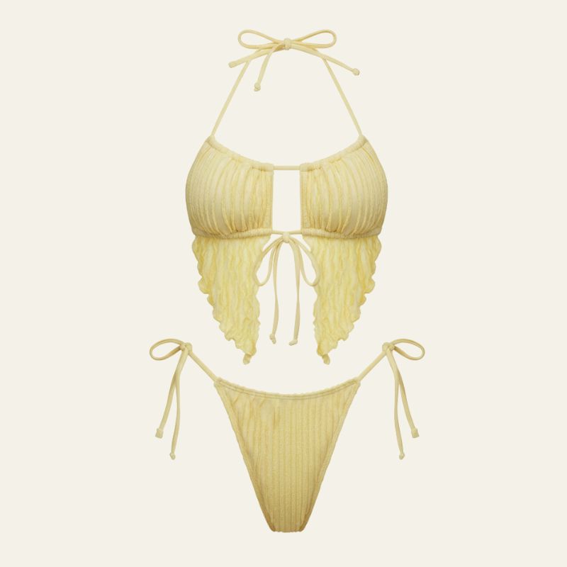The Tulum Textured Halter Bikini