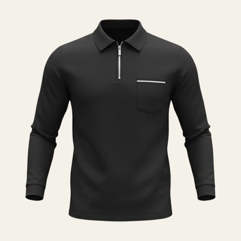 The Monaco Zip-Placket Long-Sleeve Polo