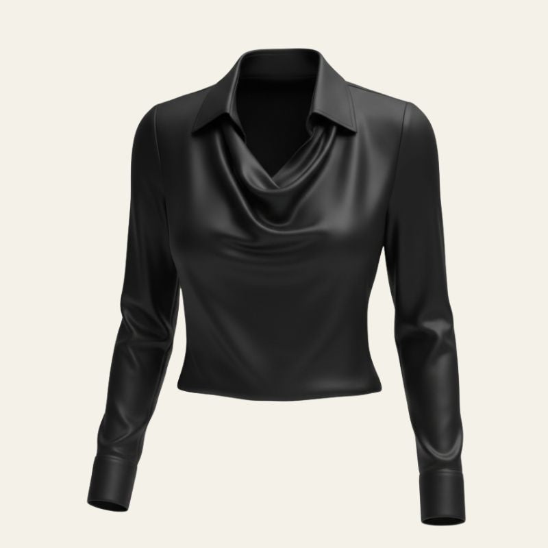 The Paris Draped Cowl-Neck Blouse