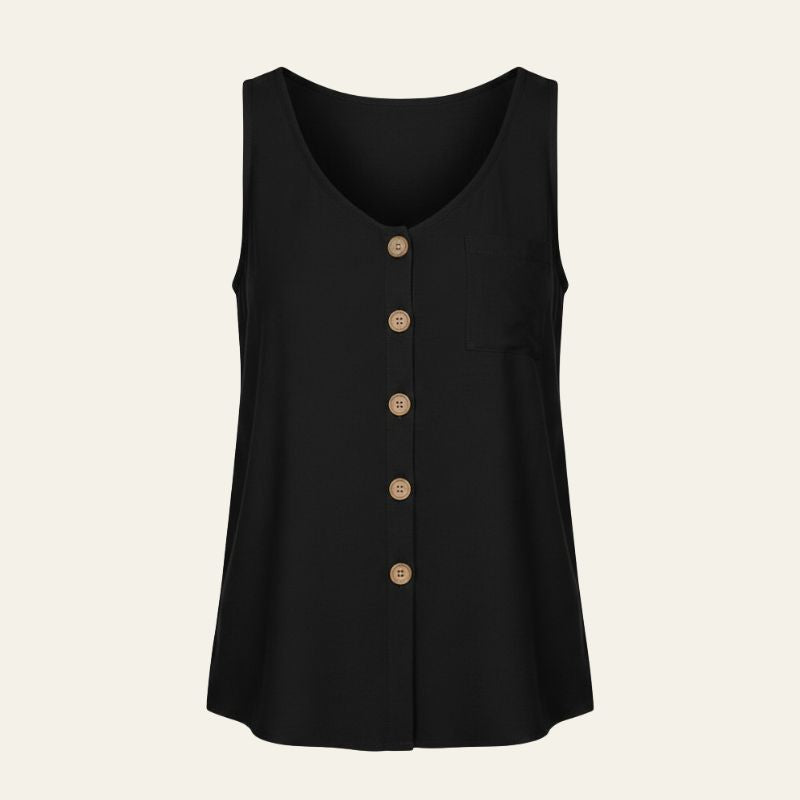The Riviera Button-Front Pocket Tank