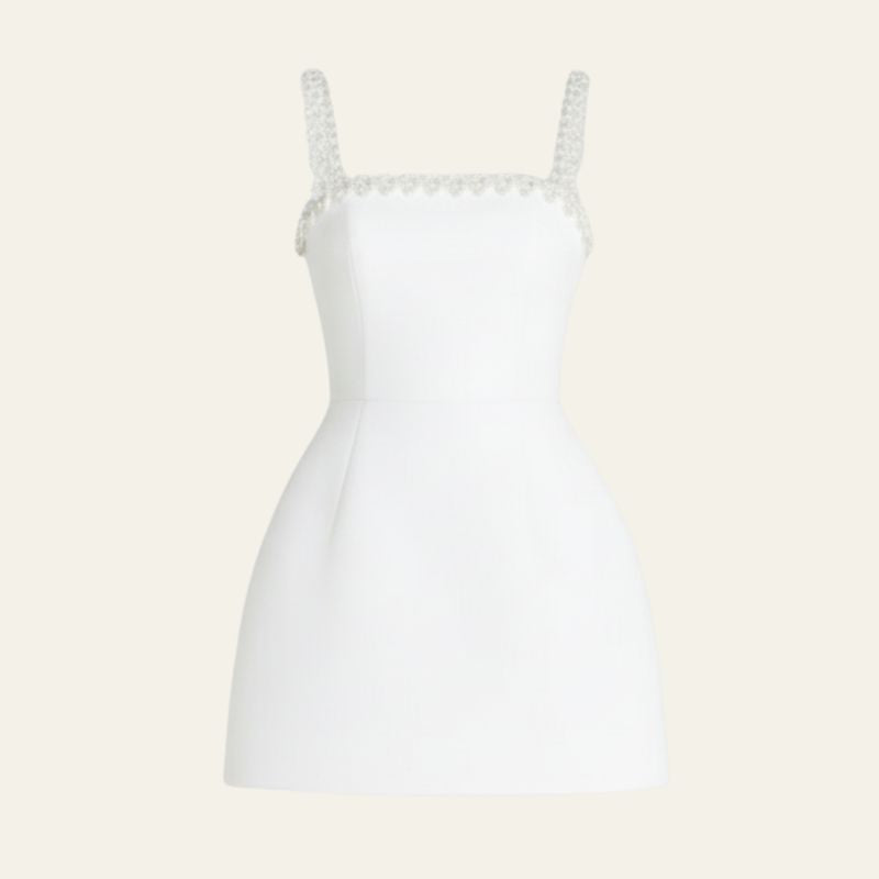 The Bellagio Floral-Trim Mini Dress