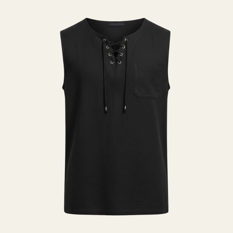 The Riviera Lace-Up Pocket Tank