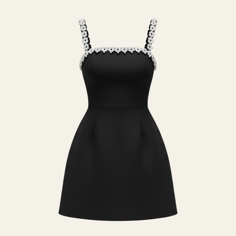 The Bellagio Floral-Trim Mini Dress