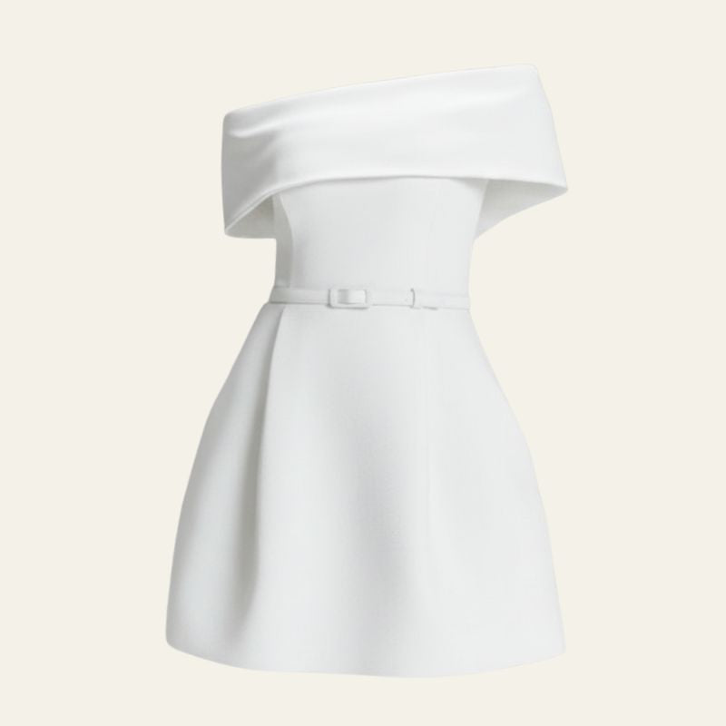 The Amalfi Belted Off-Shoulder Mini Dress