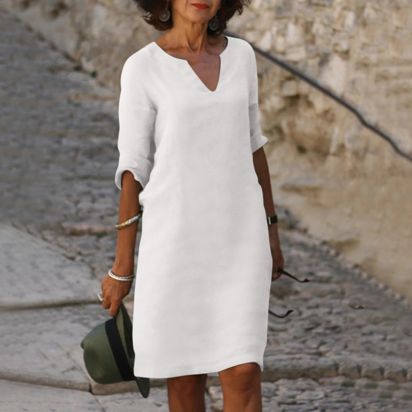 The Amalfi Notch-Neck Midi Dress