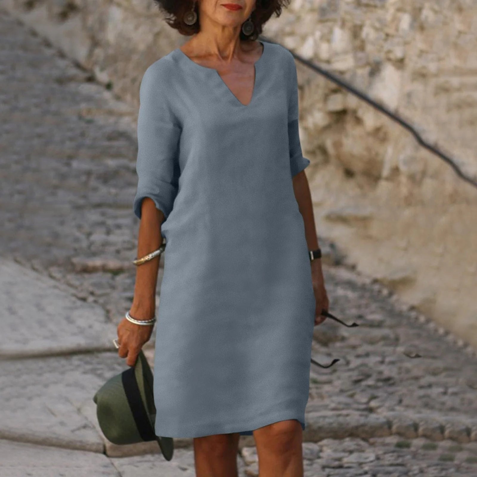 The Amalfi Notch-Neck Midi Dress