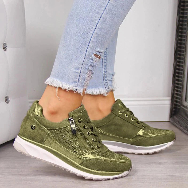 The Verona Side-Zip Wedge Sneakers
