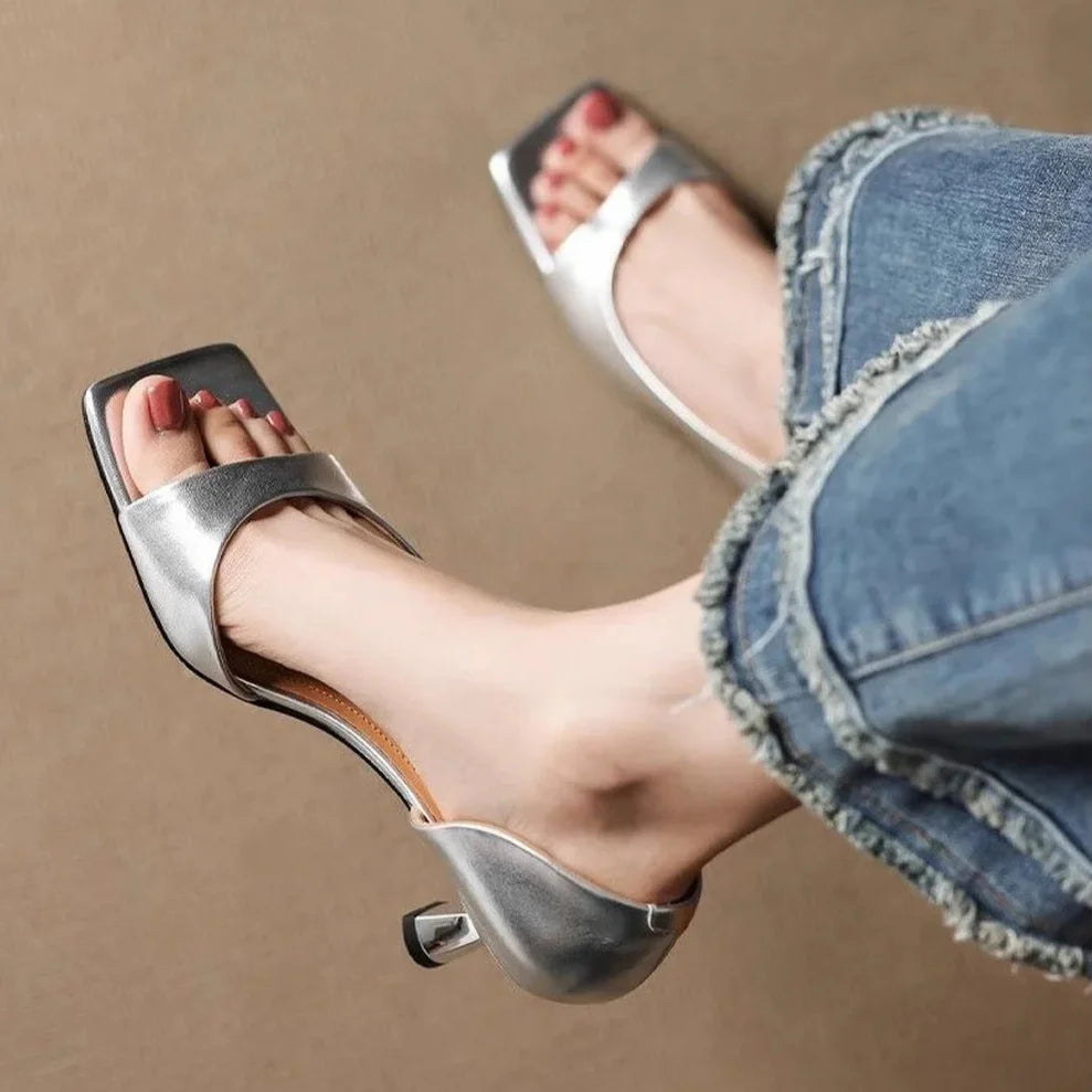 The Riviera Square-Toe Kitten Heels