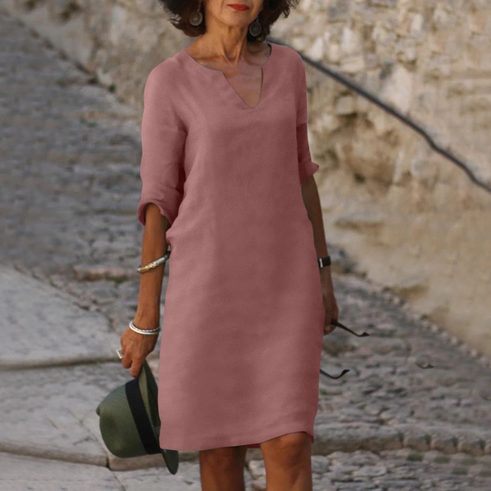 The Amalfi Notch-Neck Midi Dress