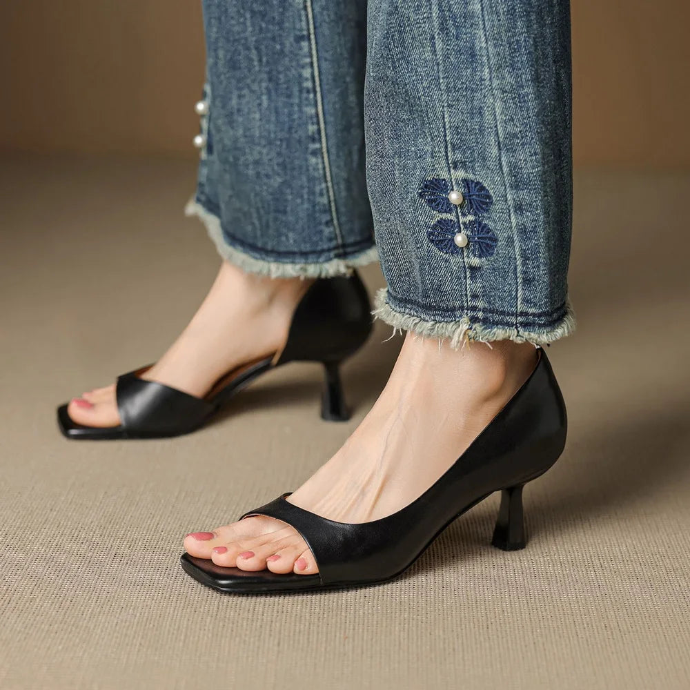 The Riviera Square-Toe Kitten Heels