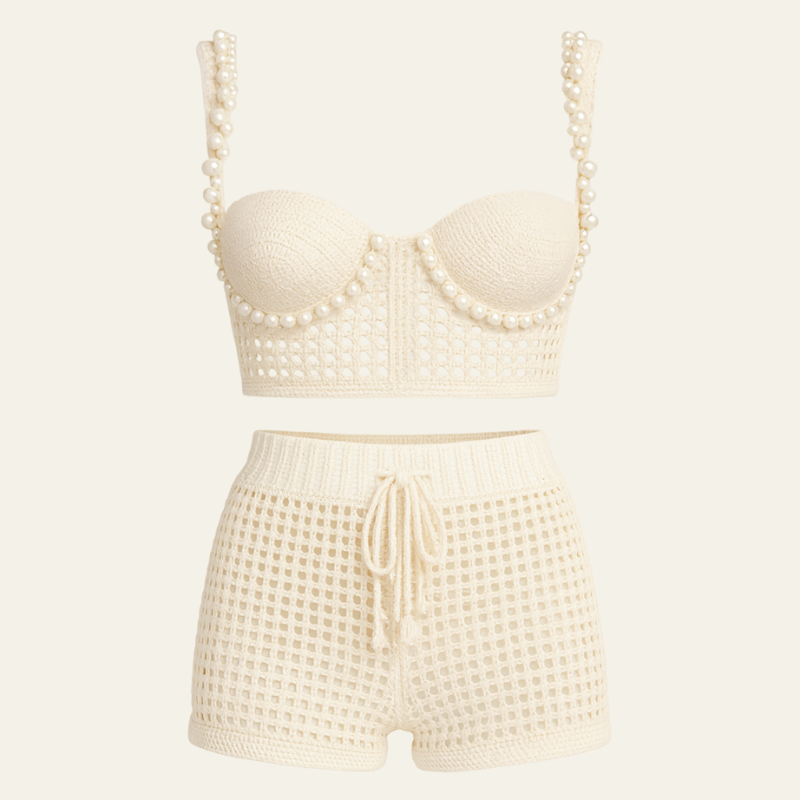 The Amalfi Beige Crochet Set
