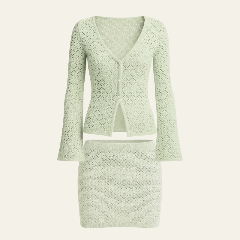 The Amalfi Crochet Knit Skirt Set